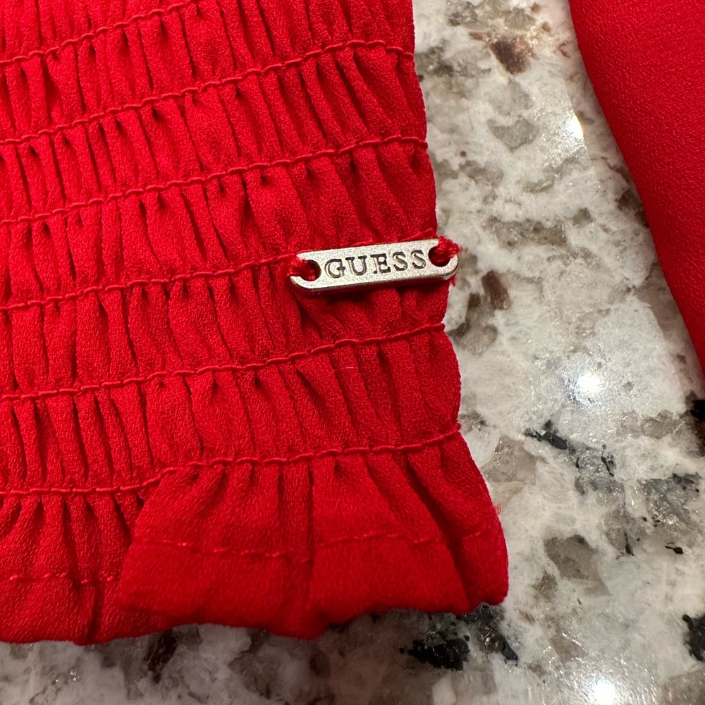 Guess Red Ruched Top - Picture 2 of 5